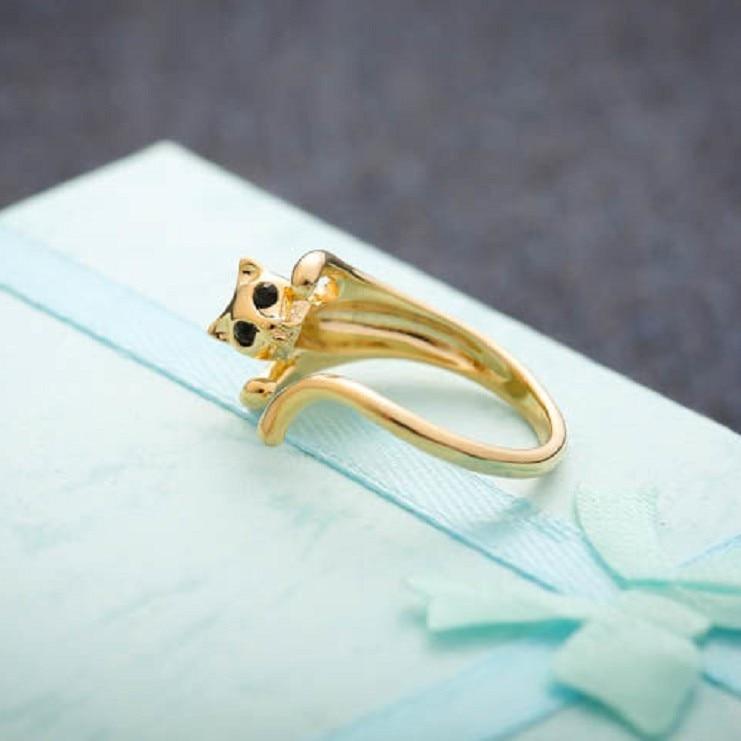 Bague chat dorée - Le Petit Fermier