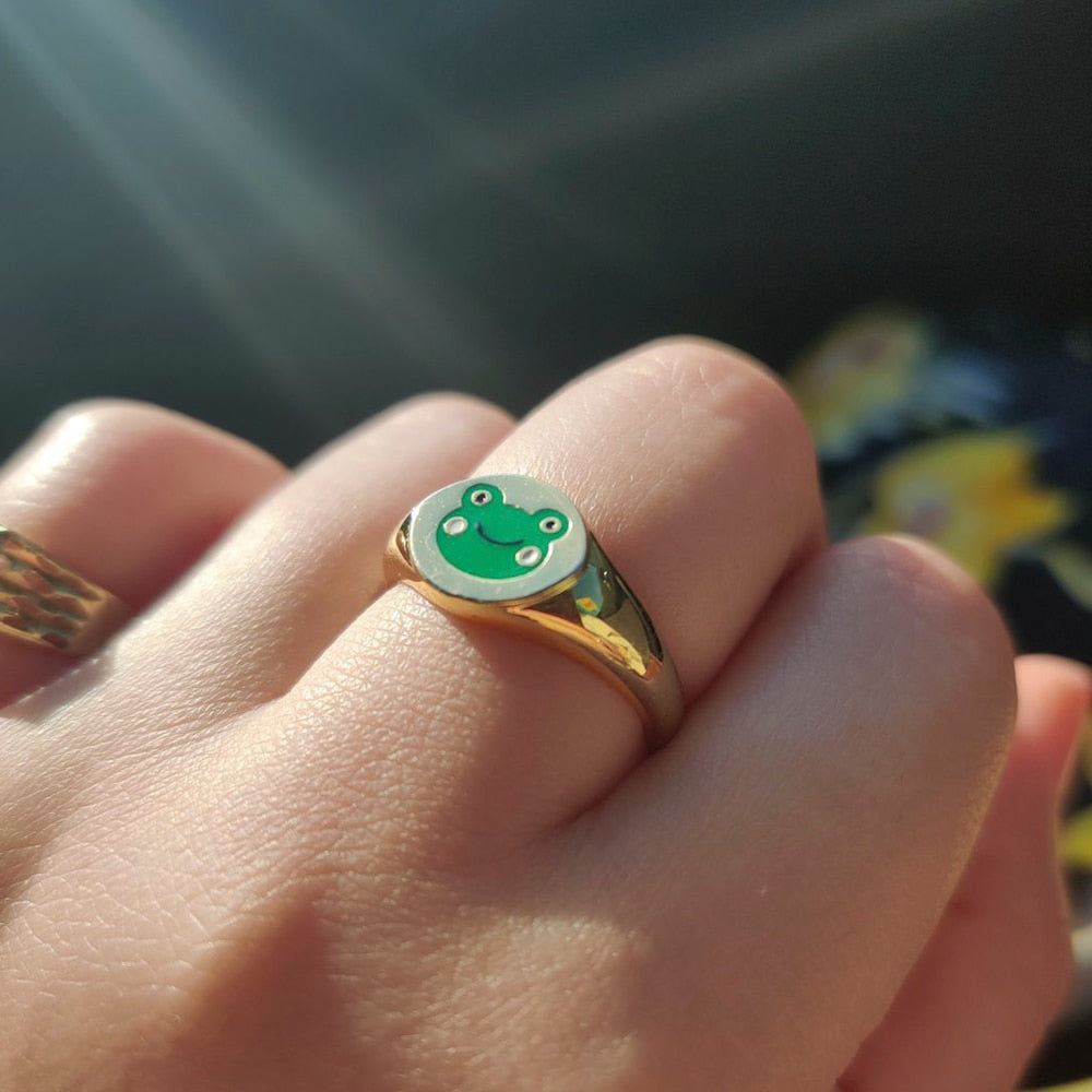 Bague chevalière la grenouille verte - Le Petit Fermier