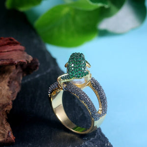 Bague de luxe la grenouille verte - Le Petit Fermier