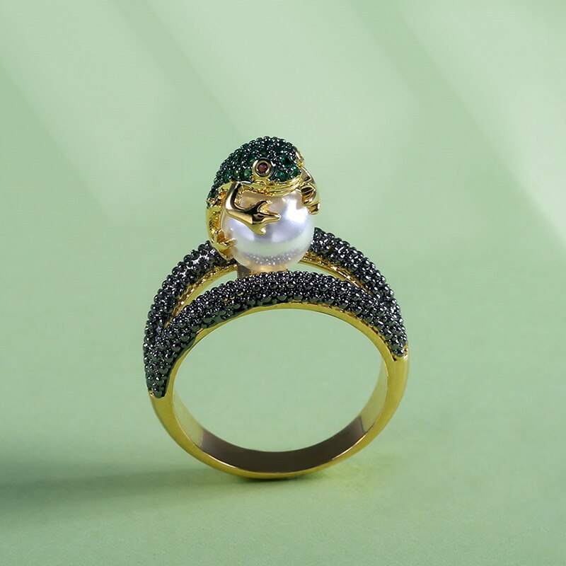 Bague de luxe la grenouille verte - Le Petit Fermier