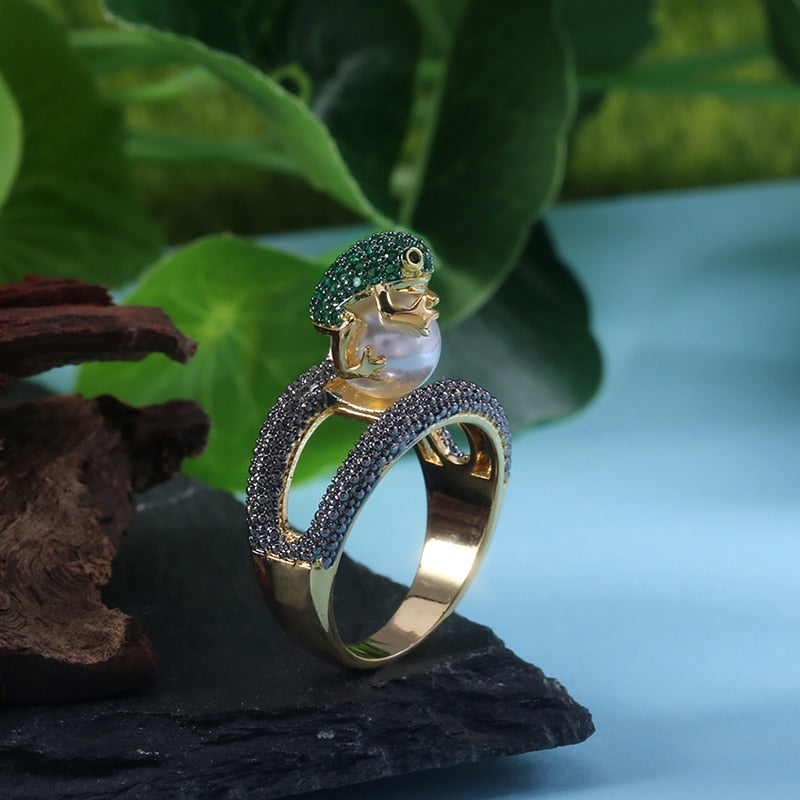 Bague de luxe la grenouille verte - Le Petit Fermier