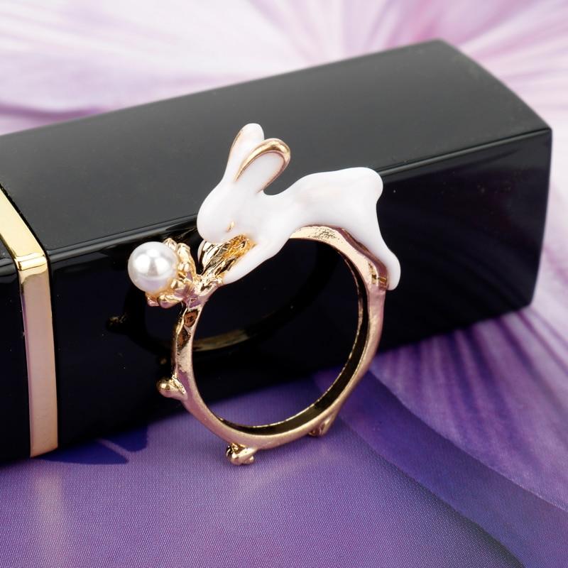 Bague dorée lapin blanc - Le Petit Fermier