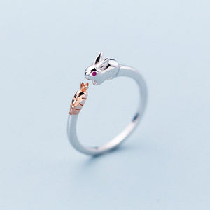 Bague lapin en argent véritable - Le Petit Fermier