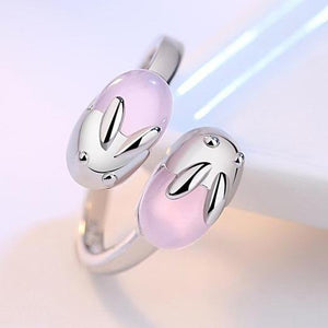 Bague lapin en quartz rose - Le Petit Fermier