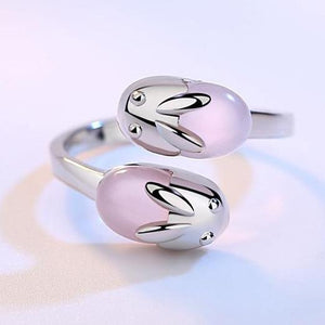 Bague lapin en quartz rose - Le Petit Fermier