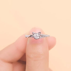 Bague le mignon chat de cristal - Le Petit Fermier