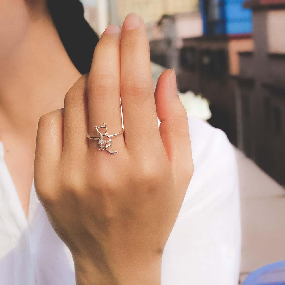 Bague motif chat en argent véritable - Le Petit Fermier