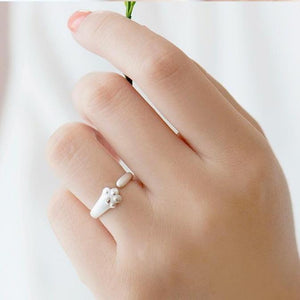 Bague patte de chat argentée - Le Petit Fermier