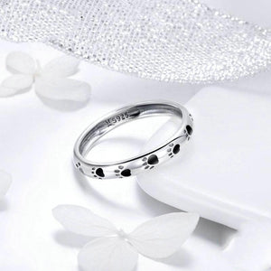 Bague patte de chat noire en argent - Le Petit Fermier