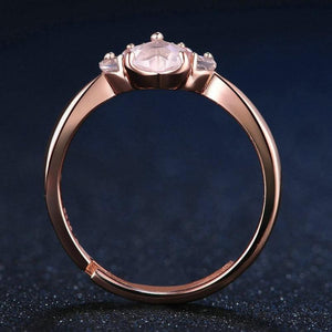 Bague patte de chien rose gold et quartz rose - Le Petit Fermier
