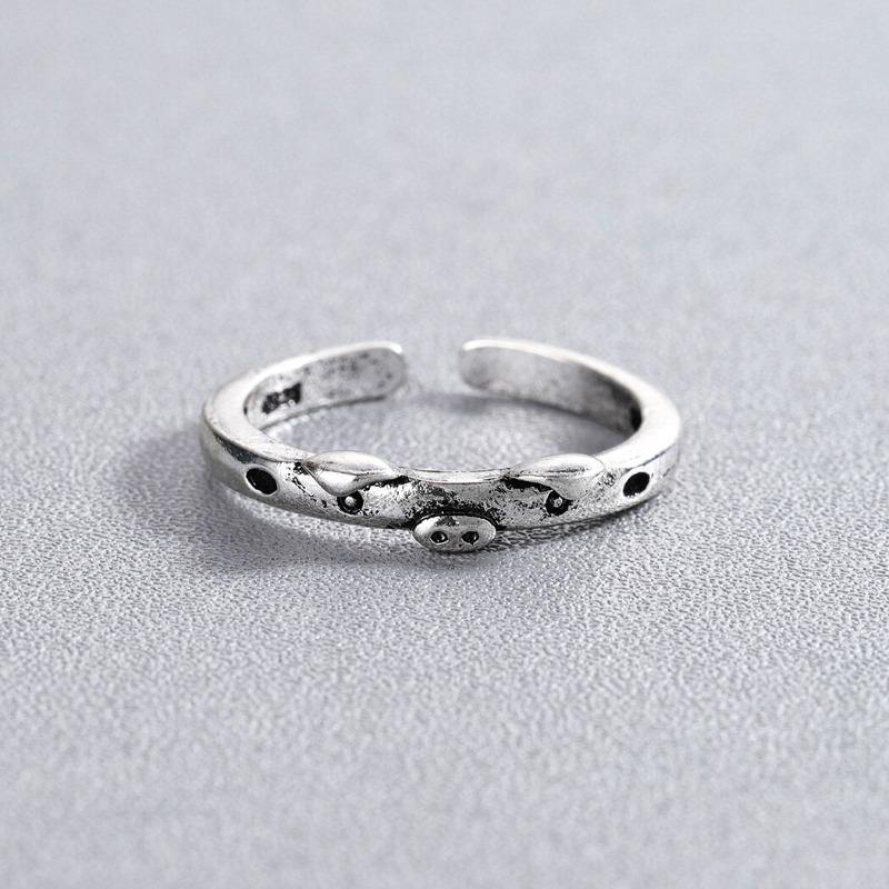 Bague petit cochon argentée - Le Petit Fermier