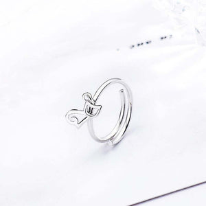 Bague redimensionnable petit chat en argent 925 - Le Petit Fermier