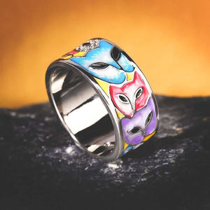 Bague renard émaillée en argent véritable - Le Petit Fermier