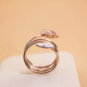 Bague renard et pierre de lune rose - Le Petit Fermier