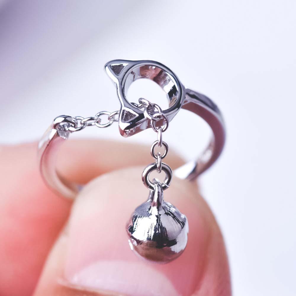 Bague tête de chat et son grelot d'argent - Le Petit Fermier