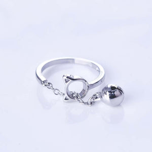 Bague tête de chat et son grelot d'argent - Le Petit Fermier