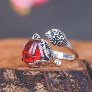 Bague tête de renard rouge en argent véritable - Le Petit Fermier