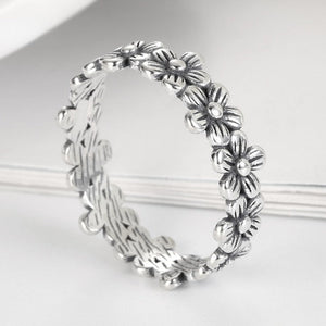 Bague vintage en argent et ses marguerites - Le Petit Fermier