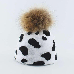 Bonnet vache avec pompon - Le Petit Fermier