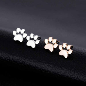 Boucles d'oreilles argentées pattes de chien - Le Petit Fermier