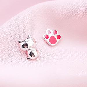 Boucles d'oreilles chat argent 925 - Le Petit Fermier