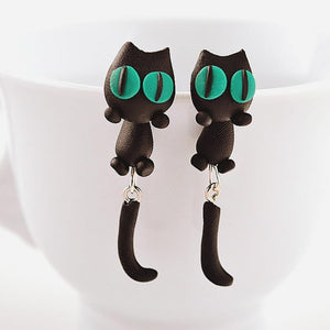 Boucles d'oreilles chat noir - Le Petit Fermier