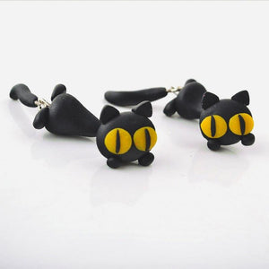 Boucles d'oreilles chat noir - Le Petit Fermier