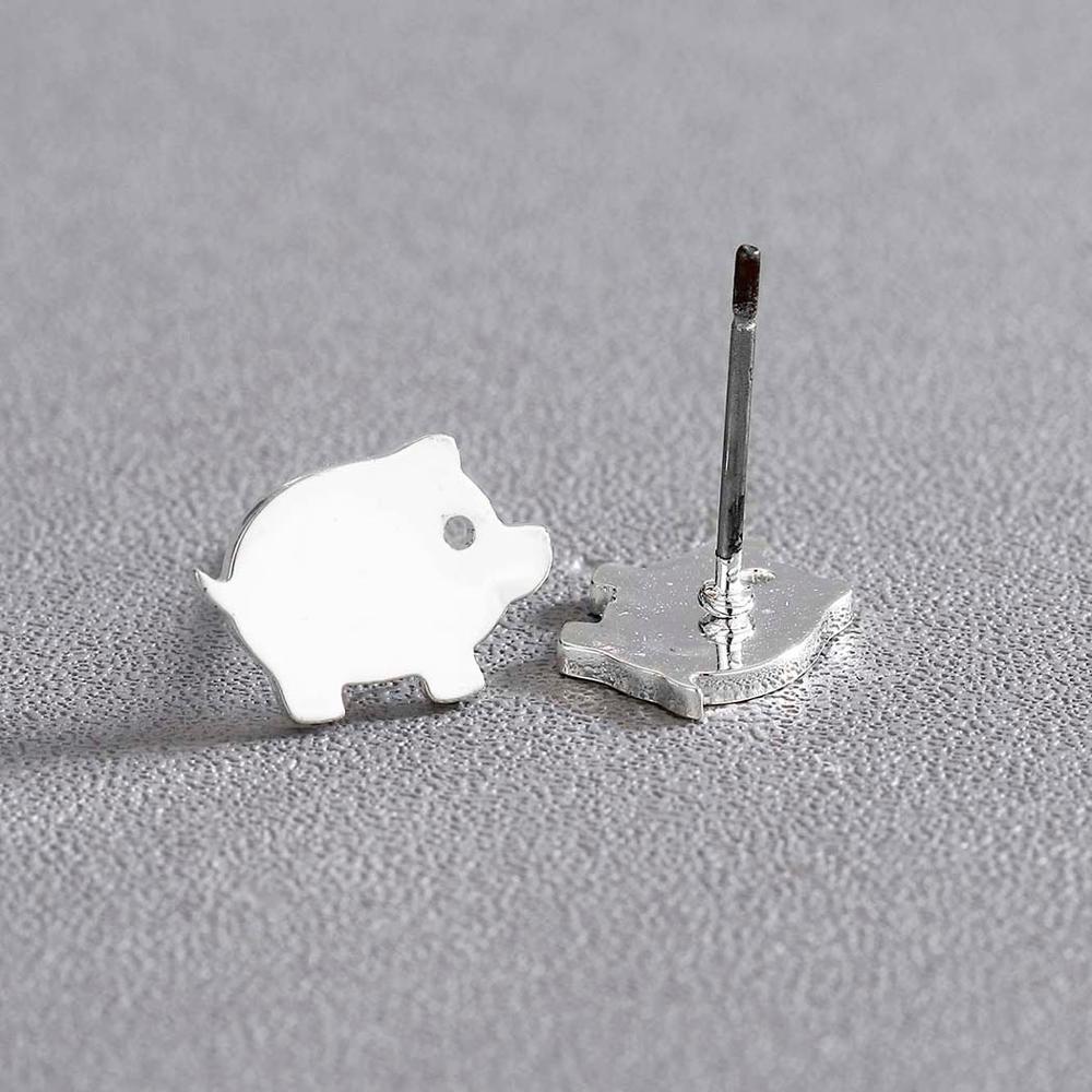 Boucles d'oreilles cochon argentées - Le Petit Fermier