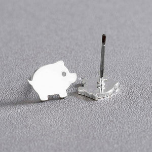 Boucles d'oreilles cochon argentées - Le Petit Fermier