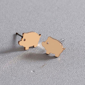 Boucles d'oreilles cochon dorées - Le Petit Fermier