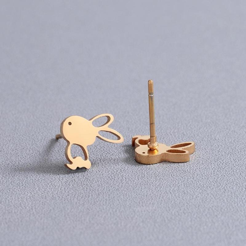 Boucles d'oreilles lapin dorées - Le Petit Fermier