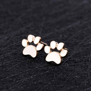 Boucles d'oreilles rose gold pattes de chien - Le Petit Fermier