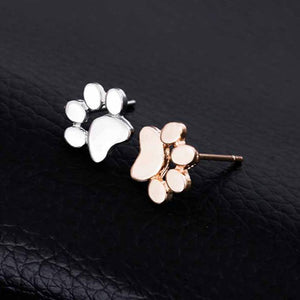 Boucles d'oreilles rose gold pattes de chien - Le Petit Fermier