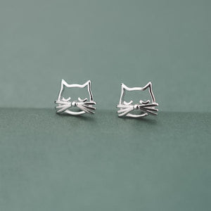 Boucles d'oreilles tête de chat - Le Petit Fermier