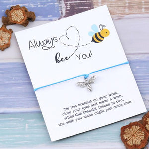 Bracelet à voeux abeille Always Bee You bleu - Le Petit Fermier