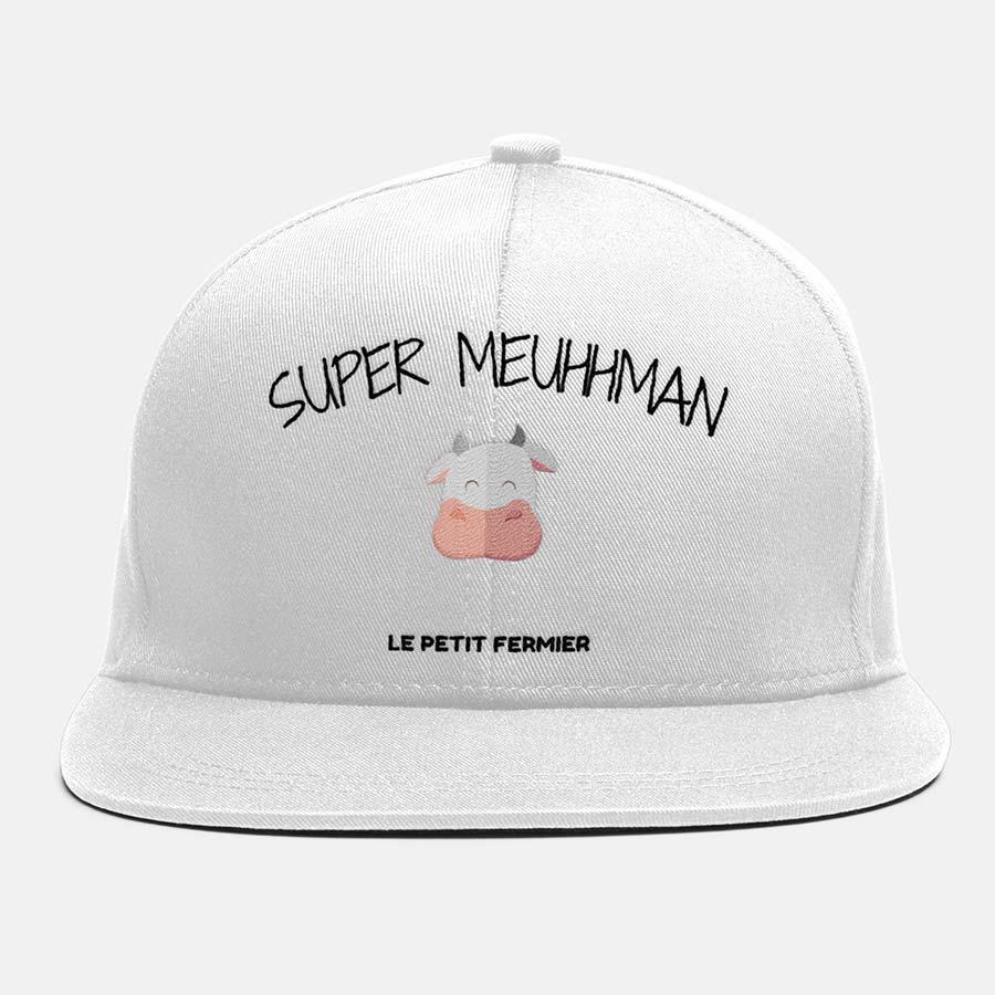 Casquette blanche super meuhhman - Le Petit Fermier