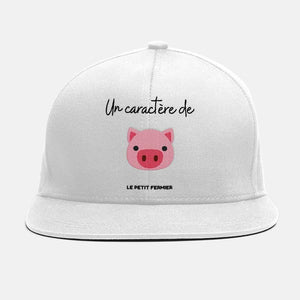 Casquette blanche un caractère de cochon - Le Petit Fermier