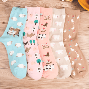 Chaussettes bleues mouton - Le Petit Fermier