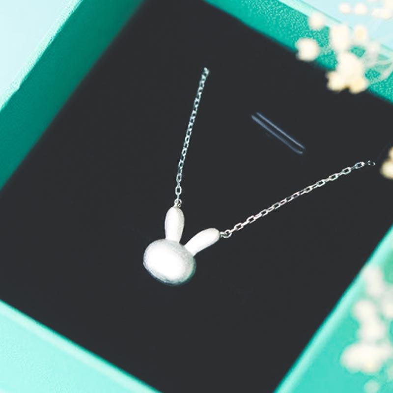 Collier argenté petite tête de lapin - Le Petit Fermier