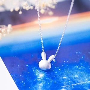 Collier argenté petite tête de lapin - Le Petit Fermier