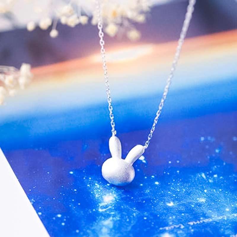 Collier argenté petite tête de lapin - Le Petit Fermier