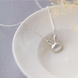 Collier argenté petite tête de lapin - Le Petit Fermier