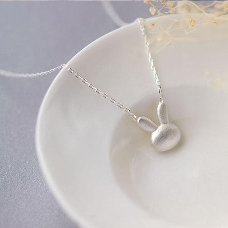 Collier argenté petite tête de lapin - Le Petit Fermier