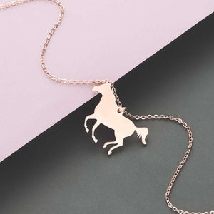 Collier cheval rose gold - Le Petit Fermier