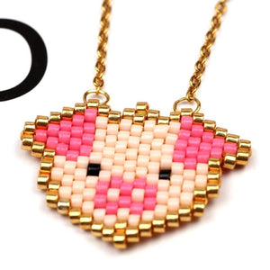 Collier cochon en petites perles - Le Petit Fermier