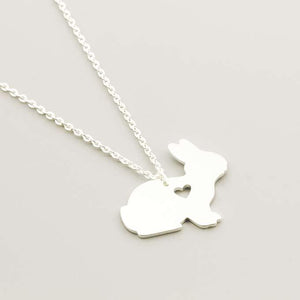 Collier lapin petit cœur argenté - Le Petit Fermier
