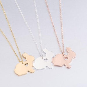 Collier lapin petit cœur doré - Le Petit Fermier