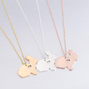 Collier lapin petit cœur rose gold - Le Petit Fermier