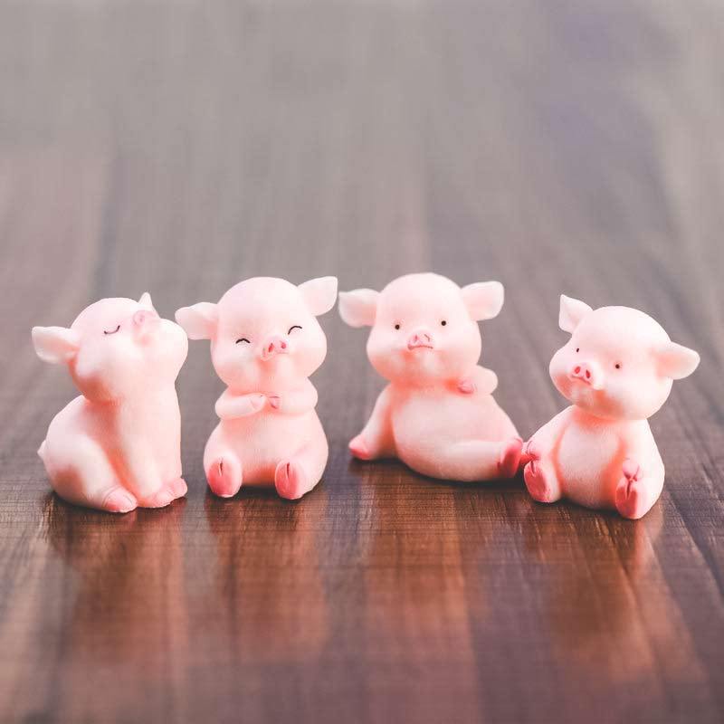Figurine - HURRISE - Cochon - Résine - Vintage - Peint à la main