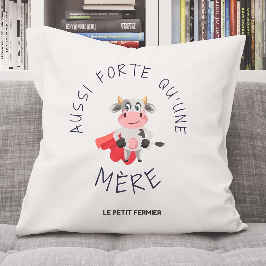 Housse de coussin aussi forte qu'une mère - Le Petit Fermier